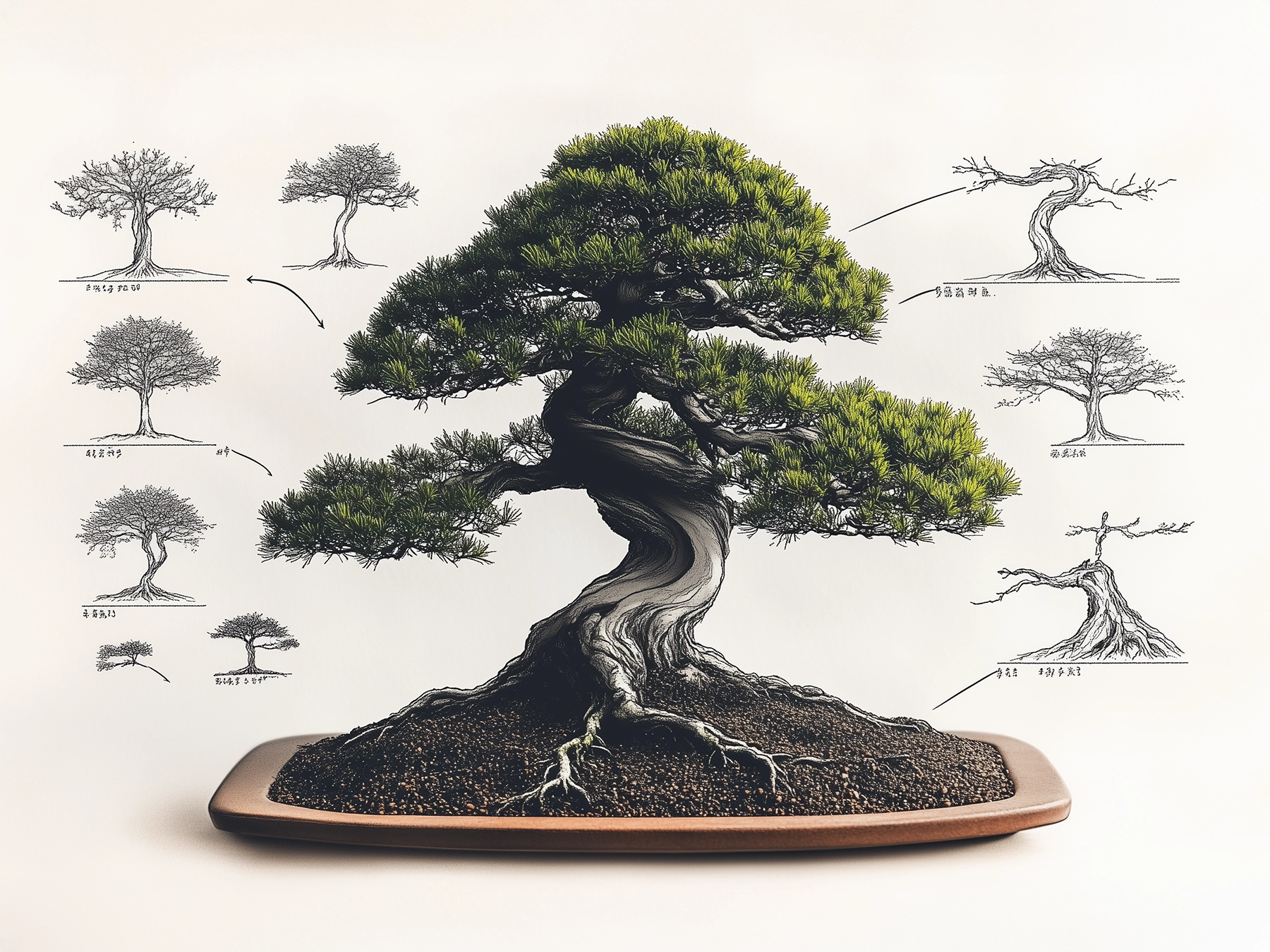 What are the rules for bonsai shaping